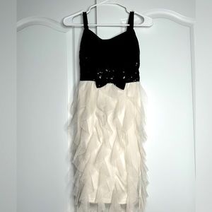 Girl's Justice Black & White Sequin Tulle Dress